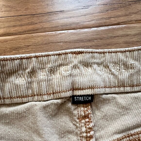 American Eagle Jeans Women's Size 10 Tan Mom Straight Corduroy Stretch - Picture 3 of 13